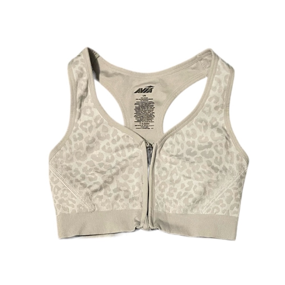 Avia Sports Bra Grey‎ Leopard Print Size L